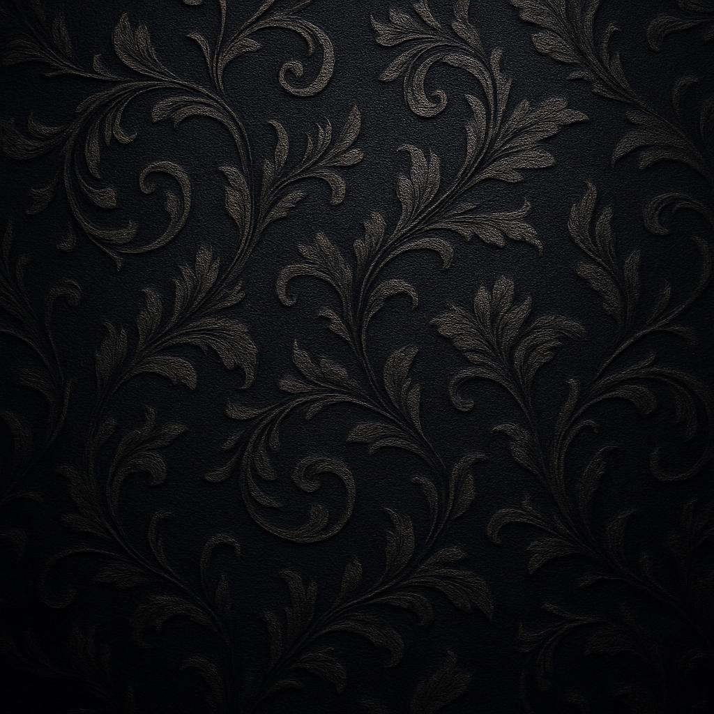 This is an image of a dark ornate, embroidered split damask background.